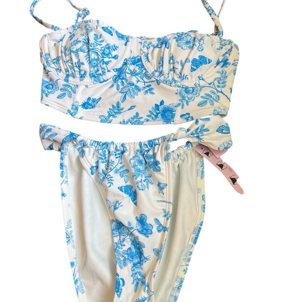 Blue Floral Bikini Set